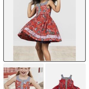 Matilda Jane Red Floral Kids Dress size 6
